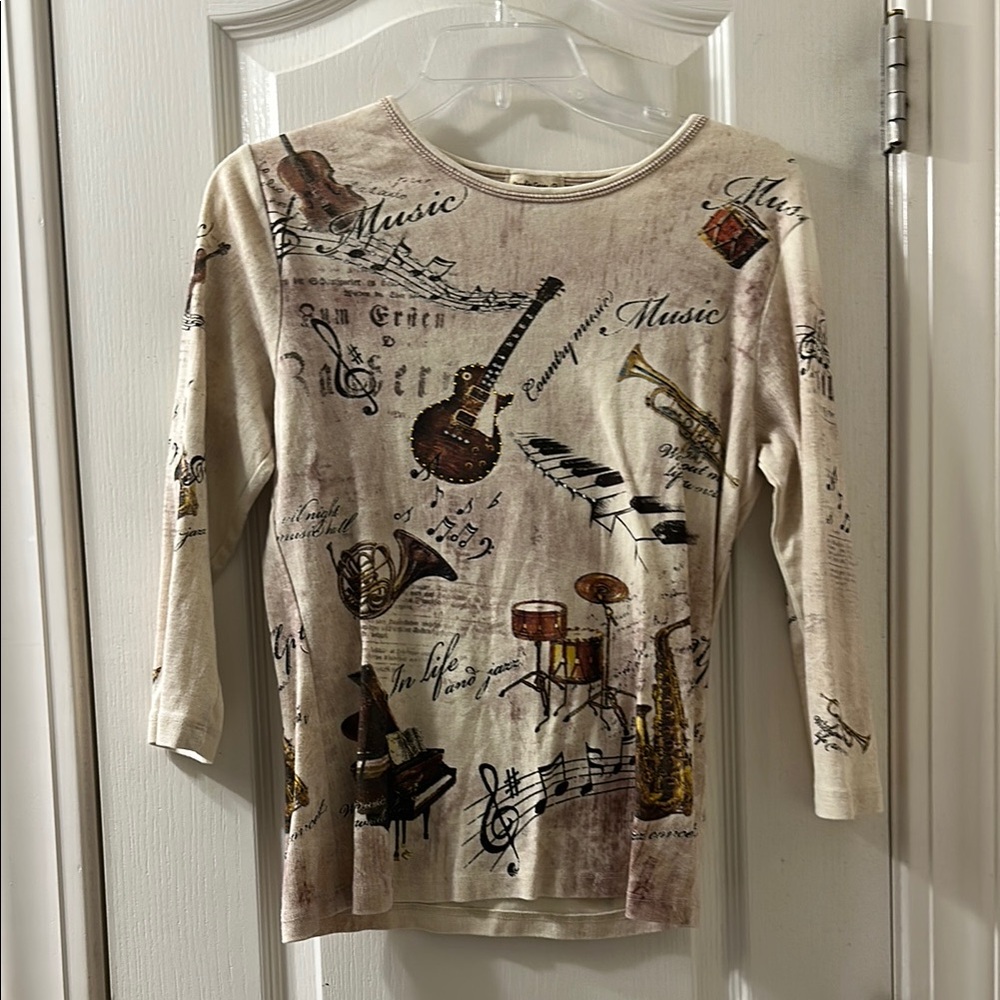 Studio Gem Cream Long Sleeve Top